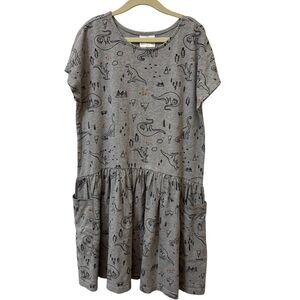 Hanna Andersson 100% Organic Cotton Pocket Dinosaur Mountain Abstract EU140 US10